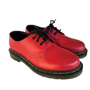Dr. Martens 1461 Smooth Leather Oxford Shoes Bright Red Classic Preppy
